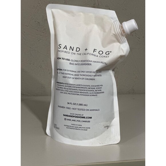 Sand + Fog Tahitian Vanilla Scented Hand Soap Refill 34 Fl Oz With Aloe - Picture 2 of 3